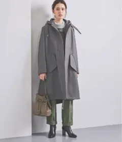 定価9万【美品】THE RERACS ザリラクス　ウールロングモッズコートのサムネイル