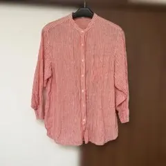 23区　麻ストライプシャツ