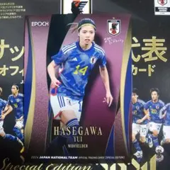 なでしこジャパン 長谷川唯 14 直筆サイン色紙 サッカー日本代表 日本代表 女子サッカー なでしこジャパン 長谷川唯 清水梨紗