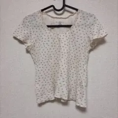 brandy melville 花柄 Tシャツ ワッフル トップス