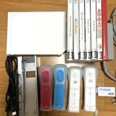 【すぐ遊べるセット】Wii本体＋リモコン4本＋人気ソフト7本＋Wii2HDMI付