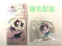 忍たま　潮江文次郎　桜もちぴこ　ステッカー＆クリアカード　缶バッジ　フリューくじ