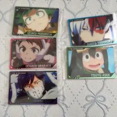 緑谷出久 轟焦凍 飯田天哉 麗日お茶子 蛙吹梅雨 ウエハース カード