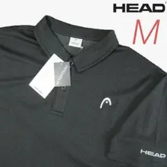 新品 HEAD ヘッド ワンポイント 半袖 ポロシャツ メッシュ 黒 Mサイズ