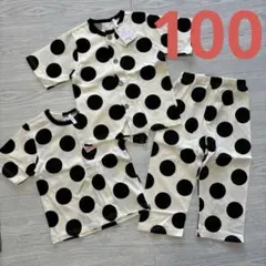 新品 綿100% パジャマ 3枚セット 半袖 100cm 水玉 ドットのサムネイル