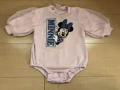 ミニーマウス刺繍ロンパース ピンク