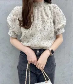 花柄シアー2WAYリボン／ブラウス　INGNI