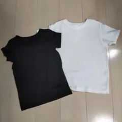 ユニクロ⭐️インナー半袖丸首Tシャツ 120cm 白+黒 2枚セット