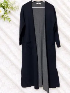 BEAMS HEART ビームスハート ロングカーディガン ネイビー グレー