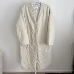 アイボリー 中綿入り ロングコート