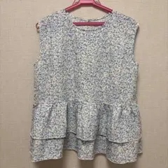 美品　ロペピクニック　小花柄ティアードゼロスリーブブラウス
