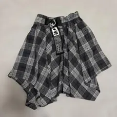 お*ち様 チェック柄アシンメトリースカート 140