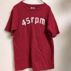 45rpm Tシャツ　レッド　コットン　ペンギンタグ　赤のサムネイル