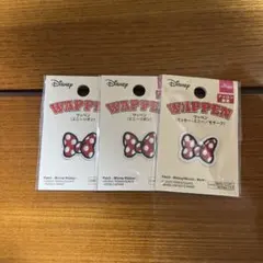 ディズニー ワッペン ミニーリボン 3点セット