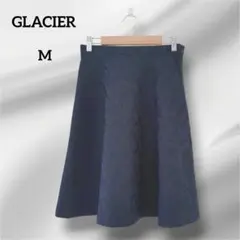 グラシア　 フレアスカート 膝丈　総レース　ネイビー　M