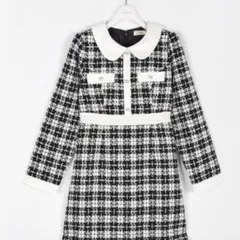 evelyn エブリン ツイード 長袖 ワンピース