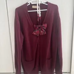 JK スクールカーディガン 赤 ワインレッド XXL