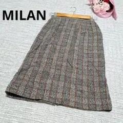 MILAN ミラン 絹 アンゴラ タイトスカート 膝丈 バックファスナー 秋冬