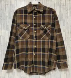韓国製　70s 80s シアーズ・フィールドマスター　チェックネルシャツ　M