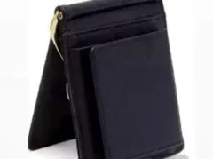 新品　マネークリップ　財布　二つ折り財布　小銭入れ薄型カード メンズ 黒のサムネイル