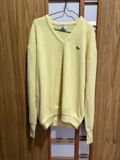 Lacoste イエロー Vネックセーター XL