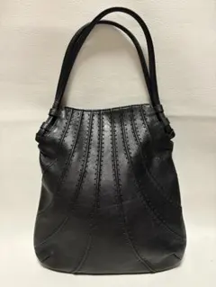 レザーハンドバッグ・ブラック・ソフトレザー・ヴィンテージ・冠婚葬祭