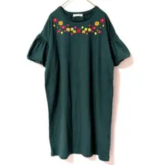 OLIVE des OLIVE 花柄刺繍 半袖チュニック パフスリーブ トップスのサムネイル