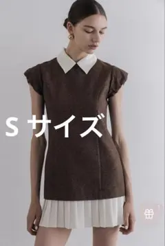 新品未使用タグ付】Leopold Tweed Dress brown Mサイズ | Mercari