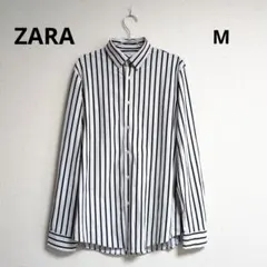 0253 ZARA ザラ ストライプ柄 長袖シャツ M