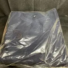 ユニクロ　ワッフルクルーネックT ネイビー