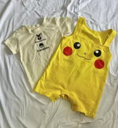 ピカチュウ ロンパース サロペット Tシャツセット　80cm