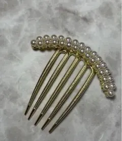 コーム　パール　髪飾り　かんざし　ヘアクリップ　夜会巻き 結婚式 ドレス