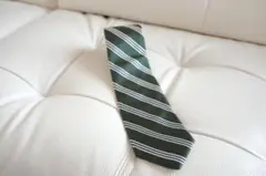 【美品】Brooks Brothers／トリプルストライプタイ／グリーンのサムネイル