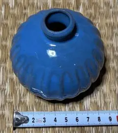 青いひび割れ模様の陶器花瓶 - メルカリ