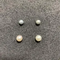 ピンクのパール風ノンホールピアス・マグネットピアスセット