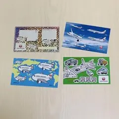 JAL 飛行機 ステッカー シール 4枚セット（4種）のサムネイル