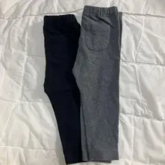 ユニクロ　80レギンス　黒　グレー