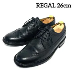 美品　リーガル　シボ　ウイングチップ　2585 外羽　本革　26㎝　黒　ビジネス 楽天市場】○○ □REGAL[ リーガル] 本革 ウィングチップ