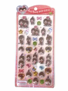 【正規品】モンチッチ うるちゅるポップ ボンボンドロップ シール 赤 レトロ