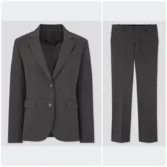 UNIQLO ユニクロ セットアップスーツ ストライプ ストレッチ ダースグレー