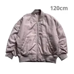 美品 GU ヒートパデッド リブ ブルゾン ピンク 120cm