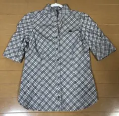 ブルレ ノバチェックフリルシャツ　38