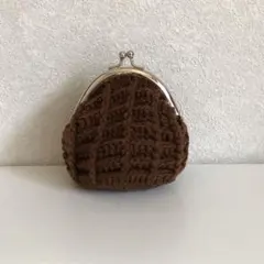 かぎ針編み ワッフル編み ハンドメイド がま口