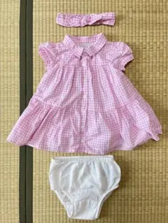 ベビーギャップ　3点セット　ワンピース　ヘアバンド　ブルマパンツ　70 ベビー服のサムネイル