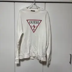 GUESS トライアングルロゴ スウェット アイボリー
