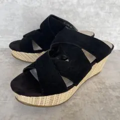 ⭐️美品⭐️DIANA ダイアナ ウェッジソール サンダル スエード 黒 24cm