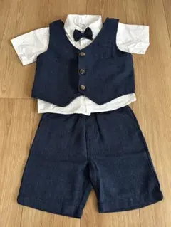 ☆美品☆ キッズ セレモニースーツ ４点セット ネイビーサイズ１１０