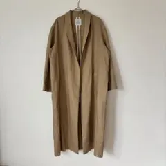 【ナノユニバース】ベージュ ロングコート ウエストベルト付き