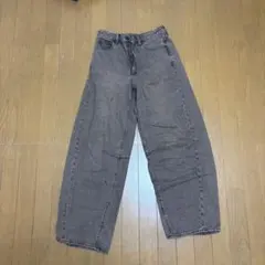 茶色ワイドレッグデニム