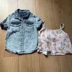 ネクスト　半袖Gジャン　花柄キャミソール